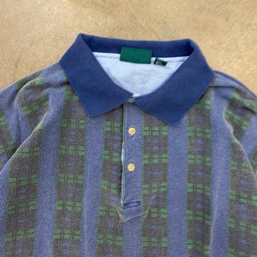 Vintage American Eagle Outfitters Plaid Earth Toned Longsleeve Polo 90s Size XL - Picture 2 of 6